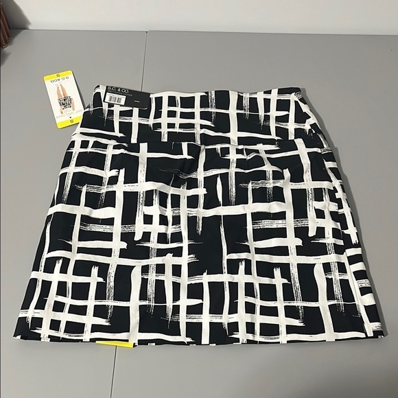 3/25$ (Mix)Women's S.C.& CO. Tummy Control Skort Skirt, S, Black&White - Picture 5 of 14